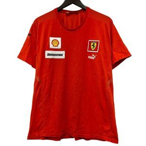 Puma Scuderia Ferrari Men's Shell Bridgestone Racing Red Logo T-Shirt Sz XXL guc